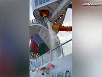 Bbroken water slide on Royal Caribbean's cruise ship