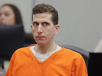 Bryan Kohberger in a prison uniform in court at his sentencing.