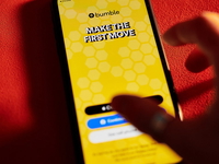Bumble dating app on screen