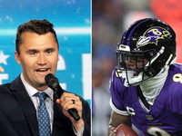 Charlie Kirk and Baltimore Ravens MVP Lamar Jackson split