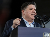 CHICAGO, ILLINOIS - JUNE 26: Illinois Governor JB Pritzker speaks during a rally where he