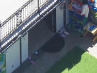 Children's belongings could be seen at the crime scene.