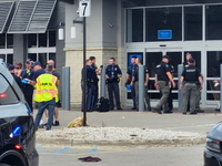 law enforcement officers responding outside Walmart
