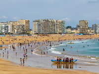 Seafront Along the Main Beach of Les Sables-d'Olonne in Springtime