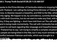 Thailand-Cambodia Ceasefire Talks Set As Trump Threatens To Withhold Trade Deals